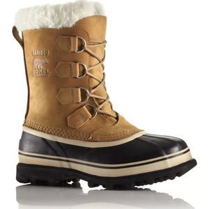 SOREL CARIBOU WATERPROOF SNOW BOOTS BUFF BROWN